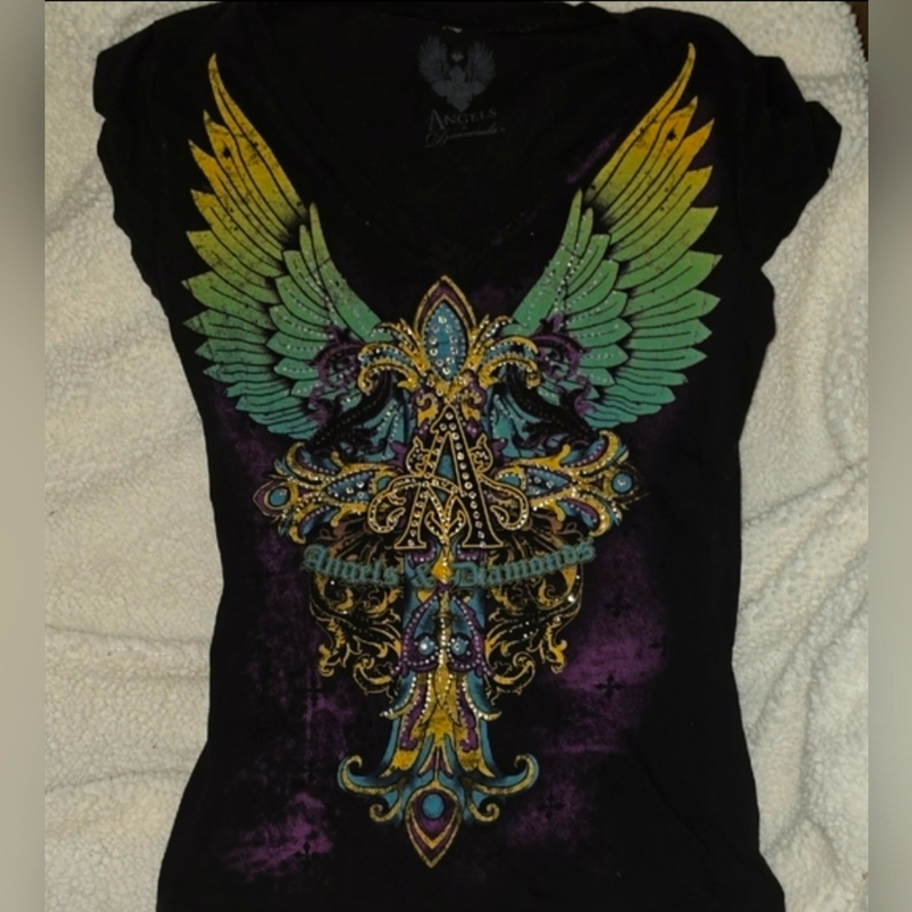 Angels & Diamonds Black Graphic Tee